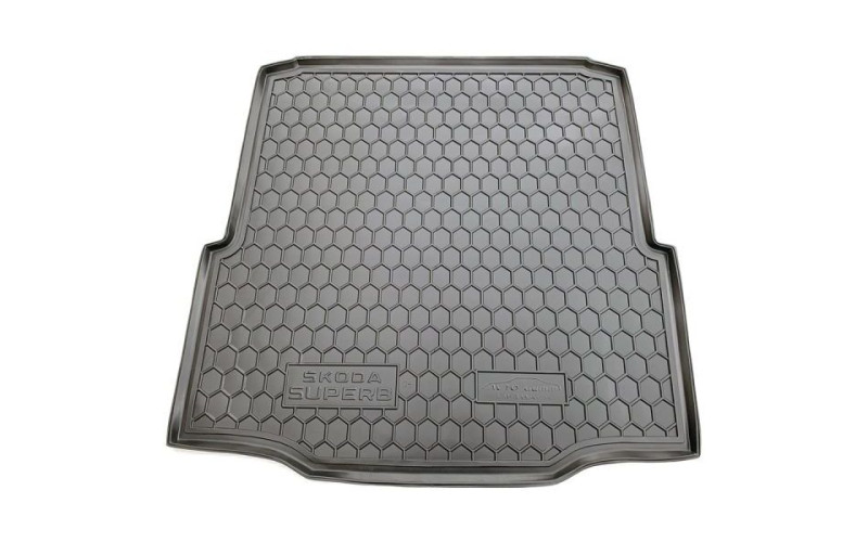 Коврик в багажник Skoda SuperB 2 2013 – 2015, полиуретановый, Avto-Gumm