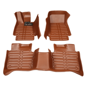 Автомобільні килимки екошкіра на Toyota Land Cruiser 200 2012 – 2015, SKOPA коричневий
